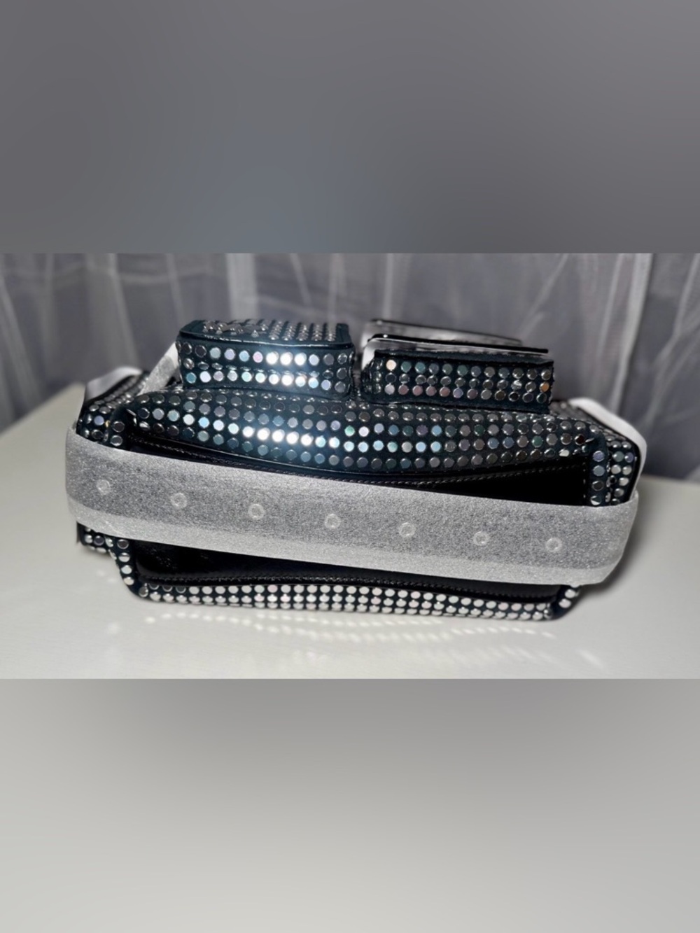 Michael Kors Black and Silver Studded Dakota Shoulder Bag - Picture 7 of 11